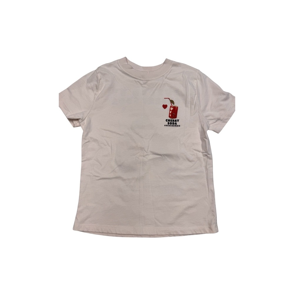 Abercrombie Kids Fueled By Cherry Soda Oversized Graphic Tee Cream Size 7/8